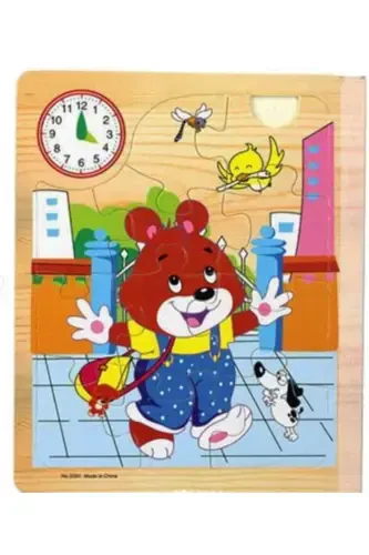 Meks Ahşap Kitap Puzzle Defter 6 Sayfa (1 KİTAP - 6 PUZZLE) - 6