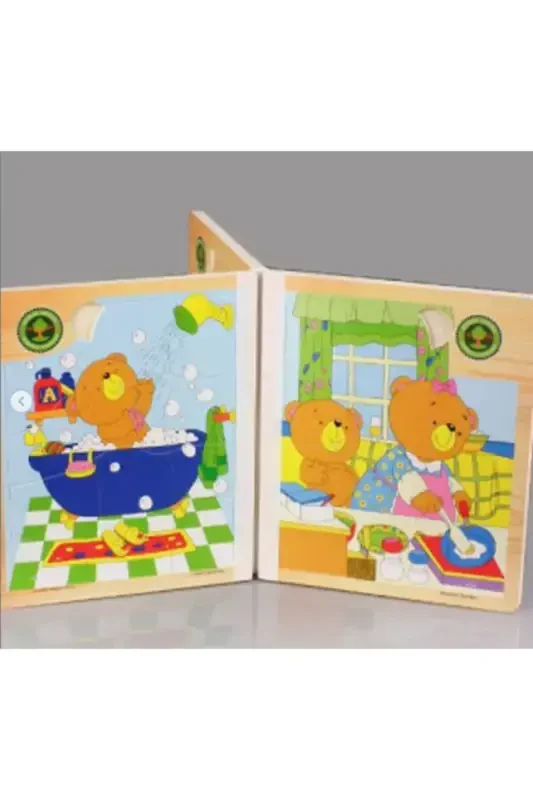 Meks Ahşap Kitap Puzzle Defter 6 Sayfa (1 KİTAP - 6 PUZZLE) - 9