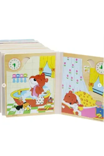 Meks Wooden Book Puzzle Notebook 6 Pages (1 BOOK - 6 PUZZLES) - 7