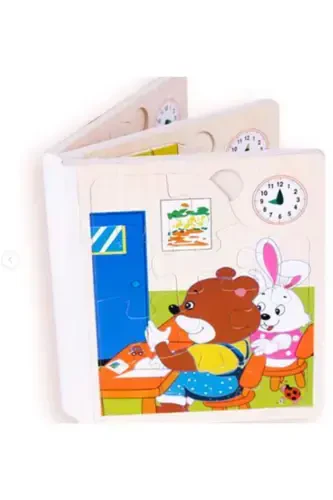 Meks Wooden Book Puzzle Notebook 6 Pages (1 BOOK - 6 PUZZLES) - 8