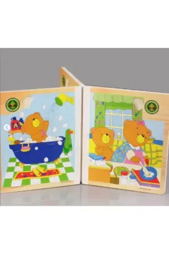 Meks Wooden Book Puzzle Notebook 6 Pages (1 BOOK - 6 PUZZLES) - 9