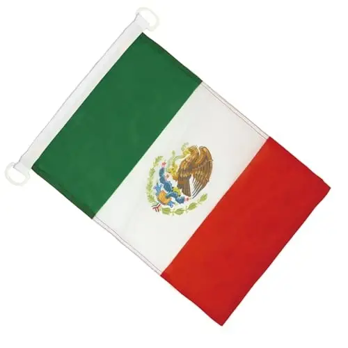 Mexico NAUTICAL Flag 18'' x 12'' - Mexican flags 30 x 45 cm. - Banner 12x18 in for boat - AZ FLAG - AZ FLAG (1)