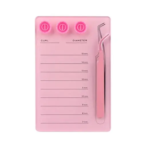 Mekupeu Acrylic Eyelash Extension Pallet Kits, Grafting False Eyelash Organizer Extension Pad Lash Tray,Magnetic Tweezer Holder - Durable Eyelash Extension Storage Organizer. (#4) - 1