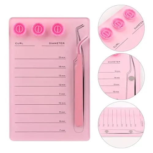 Mekupeu Acrylic Eyelash Extension Pallet Kits, Grafting False Eyelash Organizer Extension Pad Lash Tray,Magnetic Tweezer Holder - Durable Eyelash Extension Storage Organizer. (#4) - 3