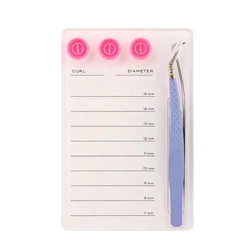 Mekupeu Acrylic Eyelash Extension Pallet Kits, Grafting False Eyelash Organizer Extension Pad Lash Tray,Magnetic Tweezer Holder - Durable Eyelash Extension Storage Organizer (White Sets) - 1