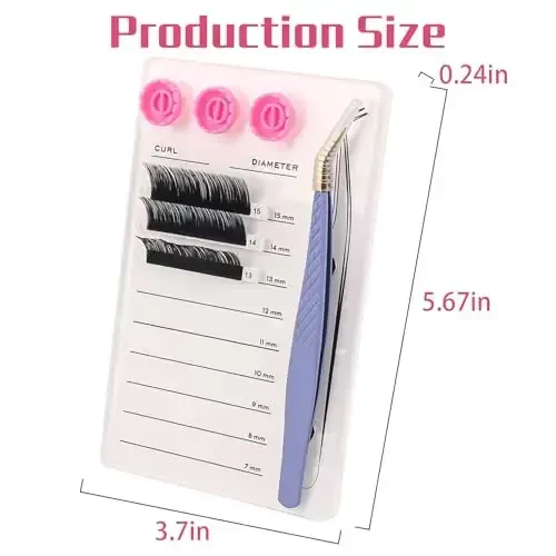 Mekupeu Acrylic Eyelash Extension Pallet Kits, Grafting False Eyelash Organizer Extension Pad Lash Tray,Magnetic Tweezer Holder - Durable Eyelash Extension Storage Organizer (White Sets) - 3