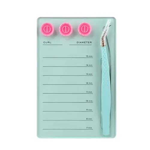 Mekupeu Acrylic Eyelash Extension Pallet Kits, Grafting False Eyelash Organizer Extension Pad Lash Tray,Magnetic Tweezer Holder - Durable Eyelash Extension Storage Organizer(Green sets) 