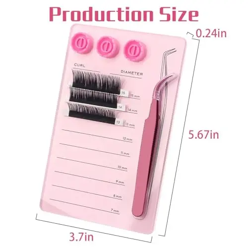 Mekupeu Acrylic Magnetic Tweezer Eyelash Grafting Pallet Kits(#7) | Scale Glue Cups Grafting False Eyelash Organizer Extension Storage Gasket Pads(#7) - 2