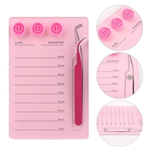 Mekupeu Acrylic Magnetic Tweezer Eyelash Grafting Pallet Kits(#7) | Scale Glue Cups Grafting False Eyelash Organizer Extension Storage Gasket Pads(#7) - 3