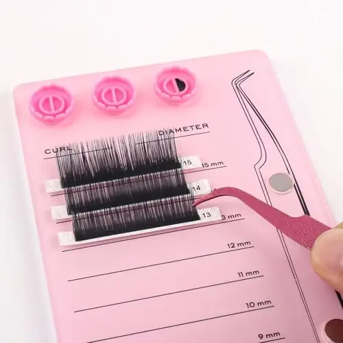 Mekupeu Acrylic Magnetic Tweezer Eyelash Grafting Pallet Kits(#7) | Scale Glue Cups Grafting False Eyelash Organizer Extension Storage Gasket Pads(#7) - 5