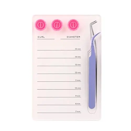 Mekupeu Acrylic Magnetic Tweezer Eyelash Grafting Pallet Kits | Scale Glue Cups Grafting False Eyelash Organizer Extension Storage Gasket Pads (#6) - 1