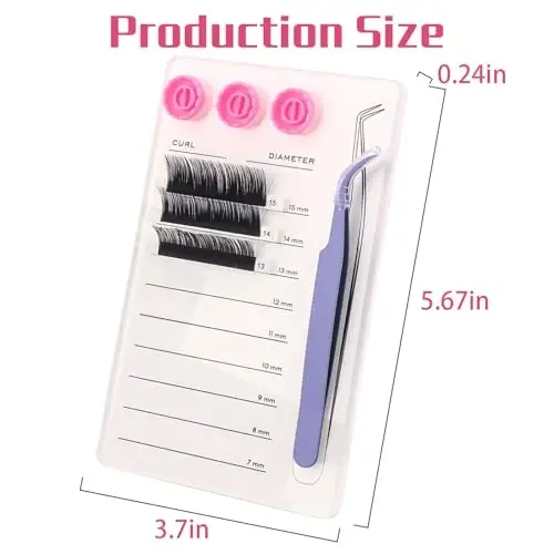 Mekupeu Acrylic Magnetic Tweezer Eyelash Grafting Pallet Kits | Scale Glue Cups Grafting False Eyelash Organizer Extension Storage Gasket Pads (#6) - 2