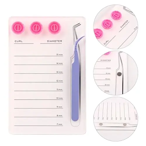 Mekupeu Acrylic Magnetic Tweezer Eyelash Grafting Pallet Kits | Scale Glue Cups Grafting False Eyelash Organizer Extension Storage Gasket Pads (#6) - 3