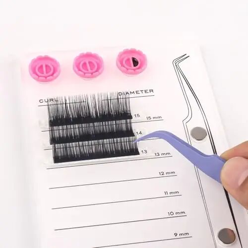 Mekupeu Acrylic Magnetic Tweezer Eyelash Grafting Pallet Kits | Scale Glue Cups Grafting False Eyelash Organizer Extension Storage Gasket Pads (#6) - 5