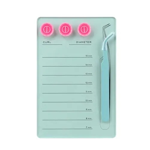 Mekupeu Acrylic Magnetic Tweezer Eyelash Grafting Pallet Kits | Scale Glue Cups Grafting False Eyelash Organizer Extension Storage Gasket Pads(#5) - 1