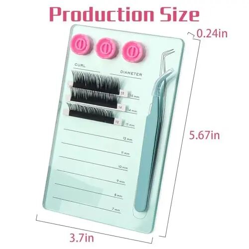 Mekupeu Acrylic Magnetic Tweezer Eyelash Grafting Pallet Kits | Scale Glue Cups Grafting False Eyelash Organizer Extension Storage Gasket Pads(#5) - Mekupeu (1)