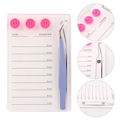 Mekupeu Acrylic Eyelash Extension Pallet Kits, Grafting False Eyelash Organizer Extension Pad Lash Tray,Magnetic Tweezer Holder - Durable Eyelash Extension Storage Organizer (White Sets) - 3