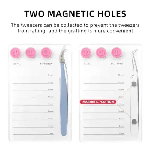 Mekupeu акриловые подставки для наращивания ресниц, органайзер для наращивания накладных ресниц, магнитный держатель пинцета - прочный органайзер для хранения наращенных ресниц (белые наборы) 