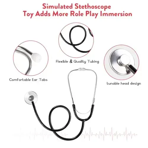 Meland Doctor Costume for Kids - Kids Scrubs with Lab Coat & Carry Bag, Doctor Dress Up for Halloween, Career Day Role Play - MODAZONE