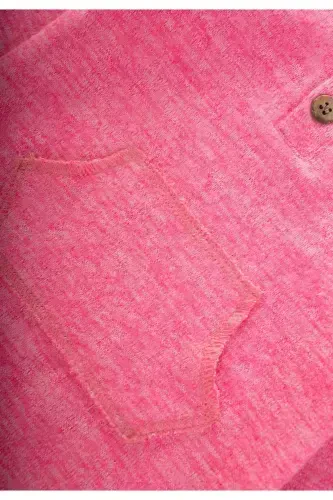 Melange Kangaroo Pocket Jumpsuit 0-3 Years Pink Melange-PINK MELANGE - 3