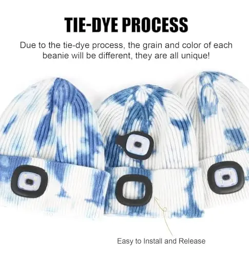 MELASA Unisex Hat with Light, USB Rechargeable Hands Free Headlamp LED Beanie, Winter Gifts for Men Dad Father Husband Him - 3