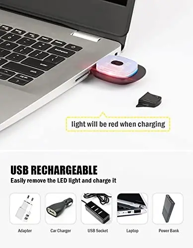 MELASA Unisex Beanie with The Light Hands Free Winter Beanie Gifts for Men | USB Rechargeable Warm Hat with Light, Soft LED Beanie for Walking the Dog Working Outdoors in Dark, Gifts for Men Dad Father - 3