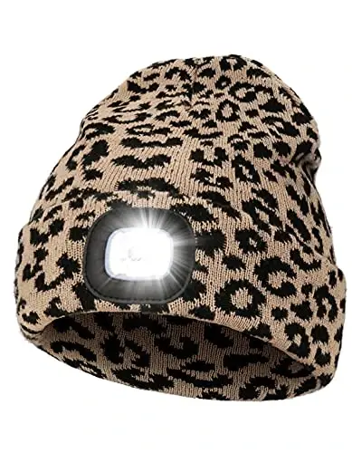 MELASA Unisex Hat with Light, USB Rechargeable Hands Free Headlamp LED Beanie, Winter Gifts for Men Dad Father Husband Him - 1