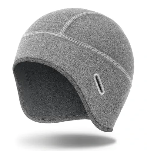 MELASA Winter Helmet Liner Skull Cap, Fleece Lined Warm Cycling Cap with Glasses Holes, Thermal Hat Beanie for Men Women - 1