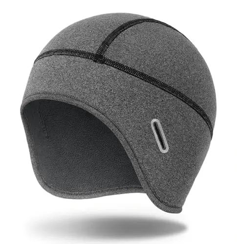 MELASA Winter Helmet Liner Skull Cap, Fleece Lined Warm Cycling Cap with Glasses Holes, Thermal Hat Beanie for Men Women 