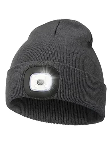 MELASA Unisex bosh yoritgichi, USB zaryadlanuvchi qo'lsiz LED shapka, erkaklar uchun qishki sovg'alar, dad, ota, er, unga 