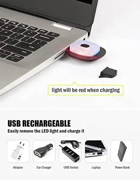 MELASA Unisex Hat with Light, USB Rechargeable Hands Free Headlamp LED Beanie, Winter Gifts for Men Dad Father Husband Him - 4