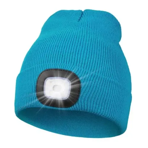 MELASA Unisex yengil shapka, USB bilan qayta zaryadlanuvchi qo'lsiz bosh chiroqli LED shapka, erkaklar uchun qishki sovg'alar, otalar, erlar, u uchun 