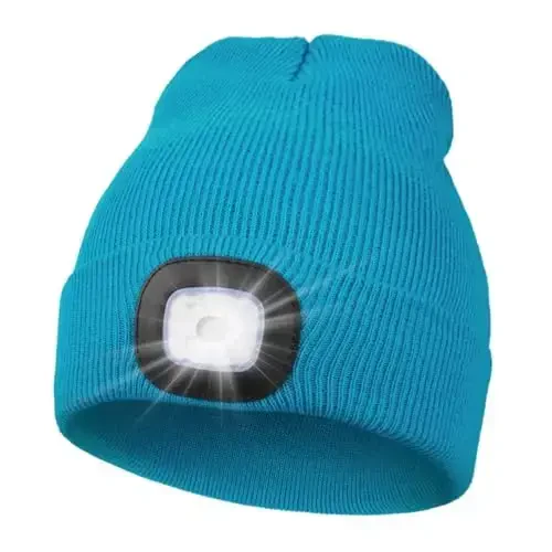 MELASA Unisex yengil shapka, USB bilan qayta zaryadlanuvchi qo'lsiz bosh chiroqli LED shapka, erkaklar uchun qishki sovg'alar, otalar, erlar, u uchun - MELASA