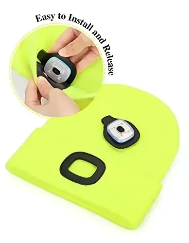 MELASA Unisex yengil shapka, USB zaryadlovchi qo'lsiz bosh chiroq LED beanie, erkaklar uchun qishki sovg'alar Dad Ota Er Unga - 3