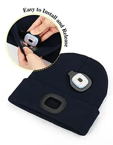 MELASA Yengil, USB orqali zaryadlanuvchi qo'lsiz bosh chiroqli LED shapka bilan Unisex Shlyapa, erkaklar uchun qishki sovg'alar Ota Dad Er Him - 4