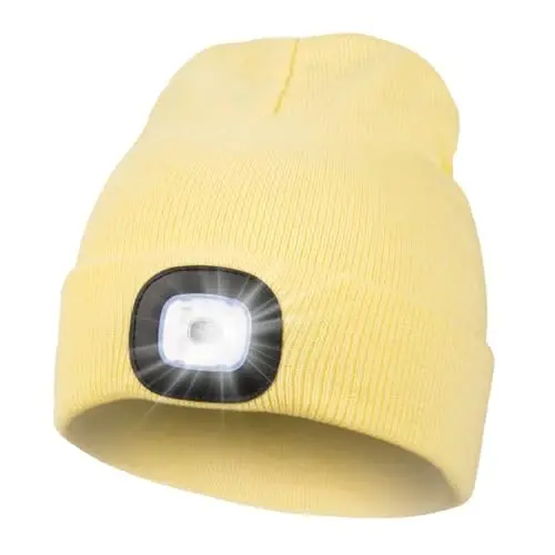 MELASA Yengil, USB zaryadlovchi qo'lsiz bosh chiroqli LED shapka bilan Unisex Shlyapa, Erkaklar Dad Ota Er U uchun qish sovg'alari - 1