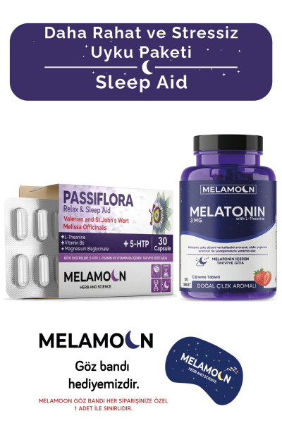 Melatonin 3 Mg, Passiflora, 5-HTP va Magniy - Sifatli va Stresssiz Uyqu To'plami - 1