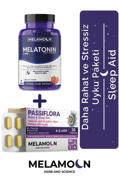 Melatonin 3 Mg, Passionflower, 5-HTP and Magnesium - Quality and Stress-Free Sleep Pack - 2