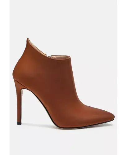 Womens Melba Pointed Toe Stiletto Boot - Brown - 3