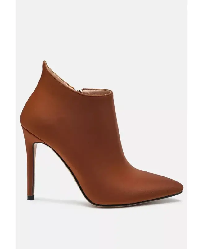 Womens Melba Pointed Toe Stiletto Boot - Brown - 3