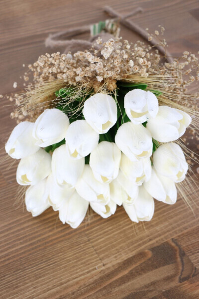 Melia Bridal Bouquet Wet Tulip Cipso 2 Pack - YAPAY ÇIÇEK DEPOSU (1)