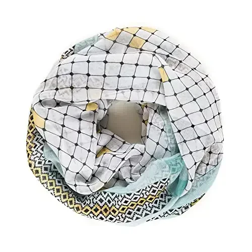 MELIFLUOS DESIGNED IN SPAIN Scarf for Women Lightweight Geometric Fashion For Summer Fall Scarves Shawl Wraps - 3