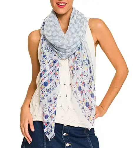 MELIFLUOS DESIGNED IN SPAIN Scarf for Women Lightweight Geometric Fashion For Summer Fall Scarves Shawl Wraps - 2