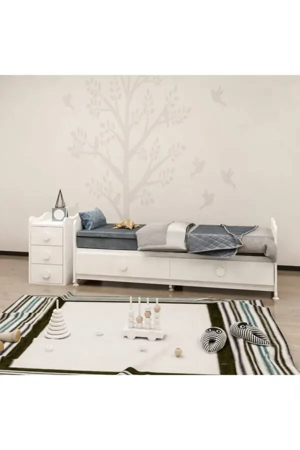 Melina Luxury Sleep Set Crib Combo - Sleep Set White - 3