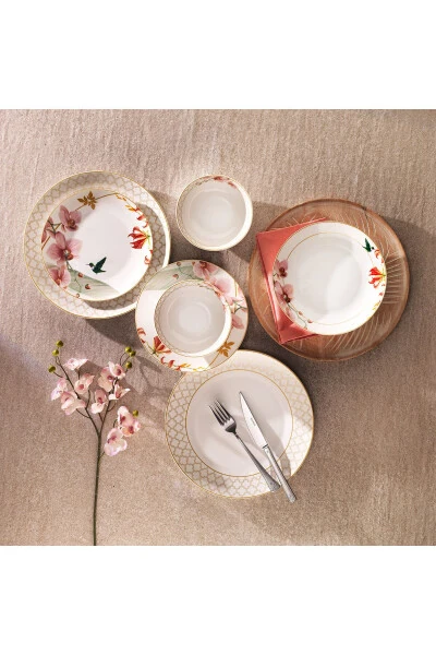 Melina Porcelain Dinner Set - 24 Pieces - Cream - SCHAFER