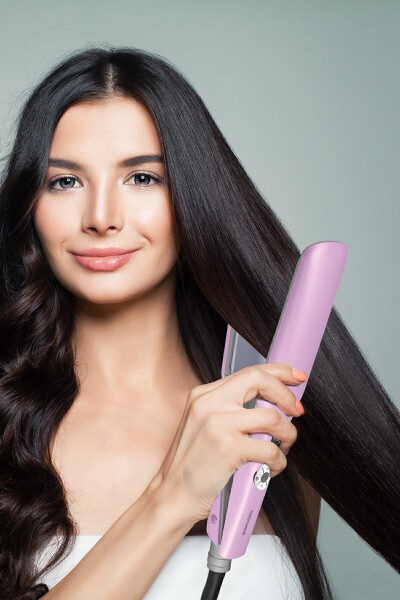 Melisa Raqamli Displeyli Turmalin Seramik Qalin Plitali Ionik Soch To'g'rilovchi Pushti - 24