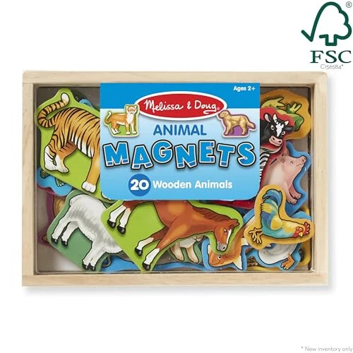 Melissa & Doug 20 деревянных магнитных животных в коробке - сертифицировано FSC - 18