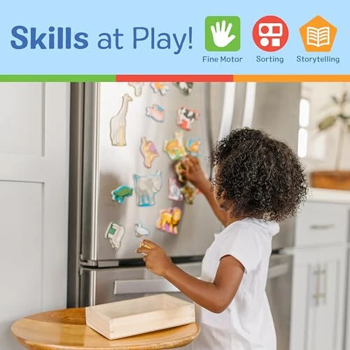 Melissa & Doug 20 деревянных магнитных животных в коробке - сертифицировано FSC - 5