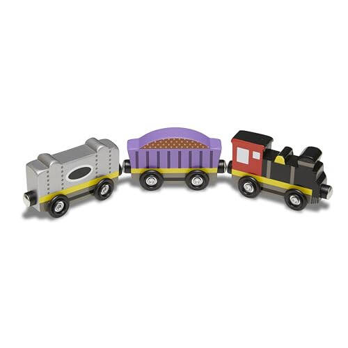 Melissa & Doug Ahşap Manyetik Tren Vagonları - 8 Parça Eğitici ve Beceri Geliştirici Ahşap Oyuncak Erkek ve Kız Çocuklar İçin - 46