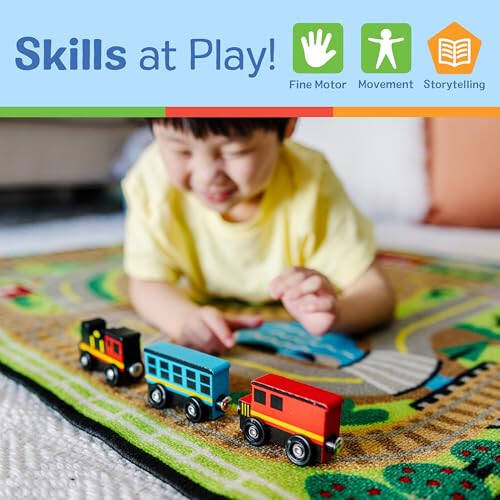 Melissa & Doug Ahşap Manyetik Tren Vagonları - 8 Parça Eğitici ve Beceri Geliştirici Ahşap Oyuncak Erkek ve Kız Çocuklar İçin - 47